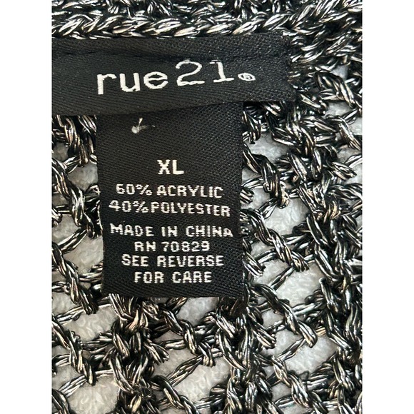 Rue21 Mesh Sweater Gray/Black/Silver Size xLarge - Picture 4 of 9